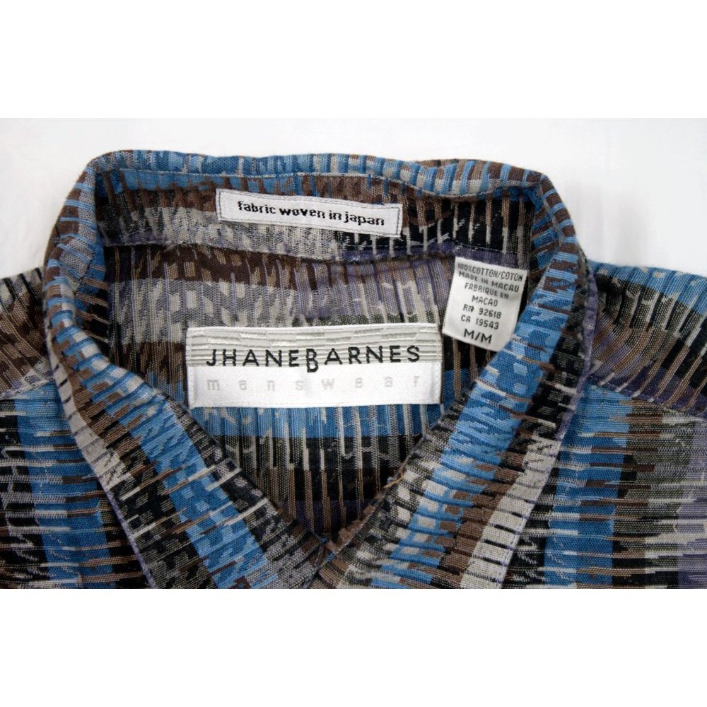 Jhane Barnes Men's Long Sleeve Button Front Shirt Size Medium - Picture 7 of 7
